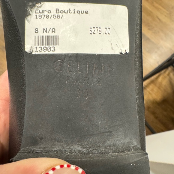 Womens Celine Ankle Strap Leather Pointy Toe Loafers Ballet Flats Shoes Size 8 - Picture 13 of 13